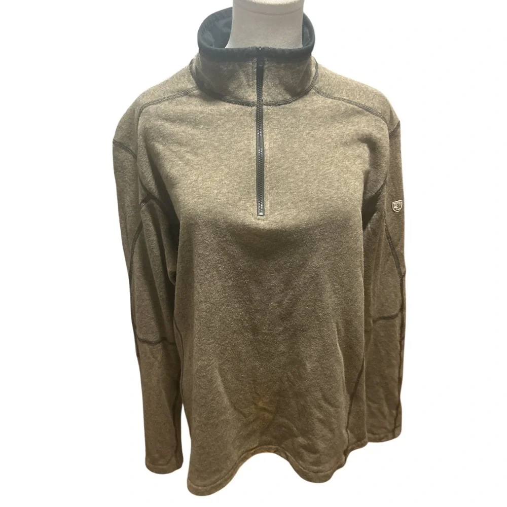 Kuhl Revel 1/4 Zip Pullover XL Oatmeal Heather Fleece Performance Outdoor